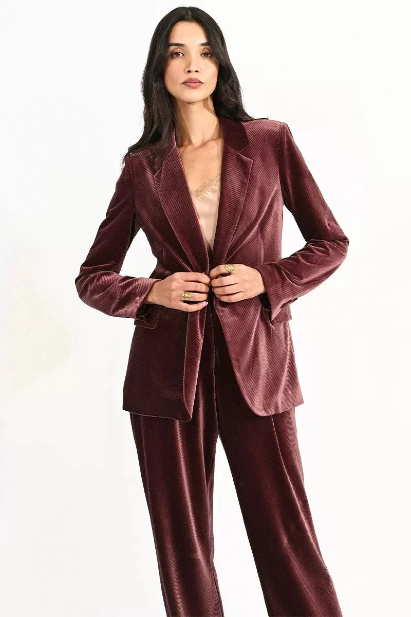 Molly Bracken Pink/Purple Fluid Velvet Blazer