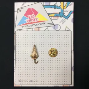 MP0228 - Gold Umbrella Metal Pin Badge