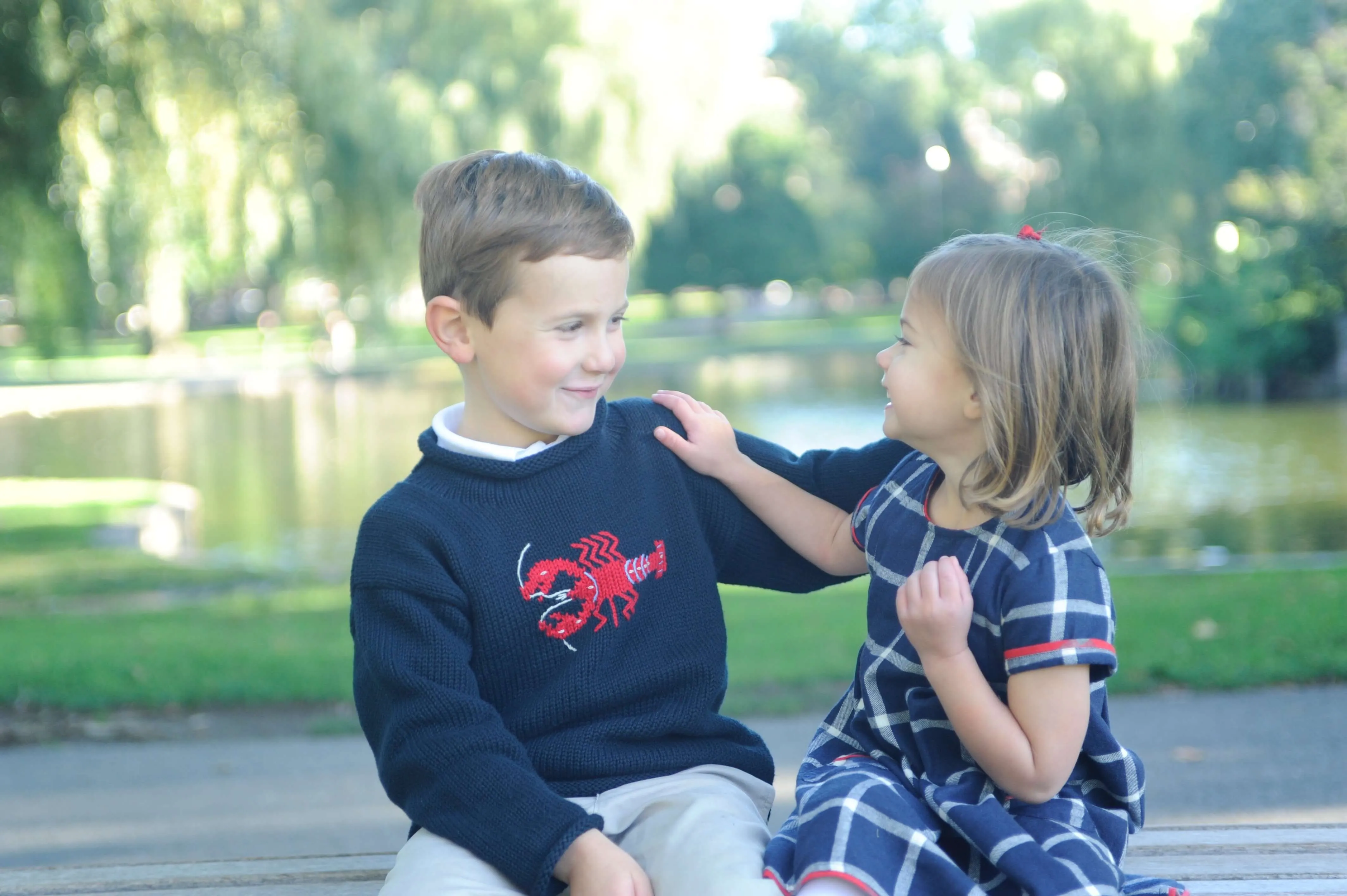 Navy Lobster Roll Neck Sweater