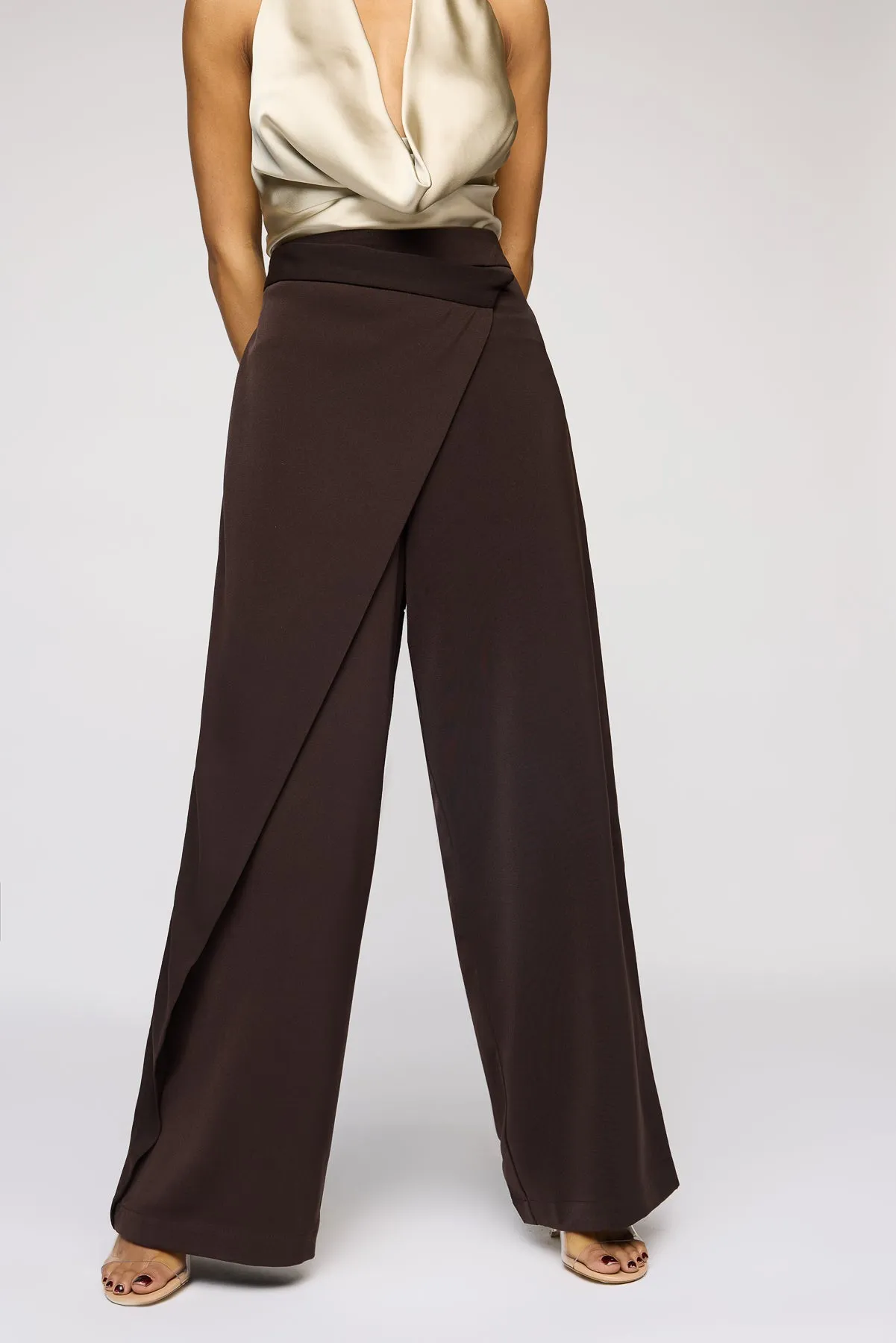 Oak Bark Brown Pareo Korean Pants