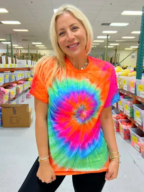 Orangesicle Swirl Tie-Dye Tee - Blank