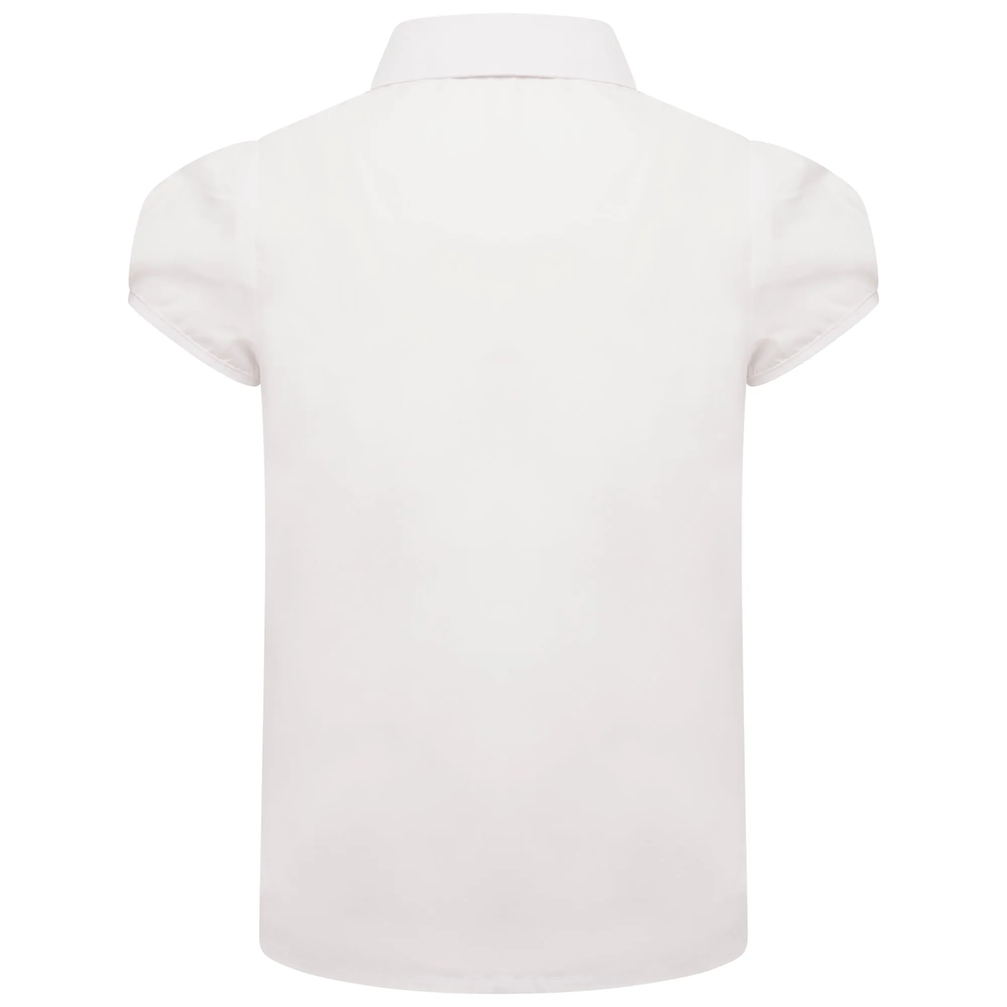 Pack of 2 Girls White Shirred Detail School Uniform Blouse Short Sleeve Shirt