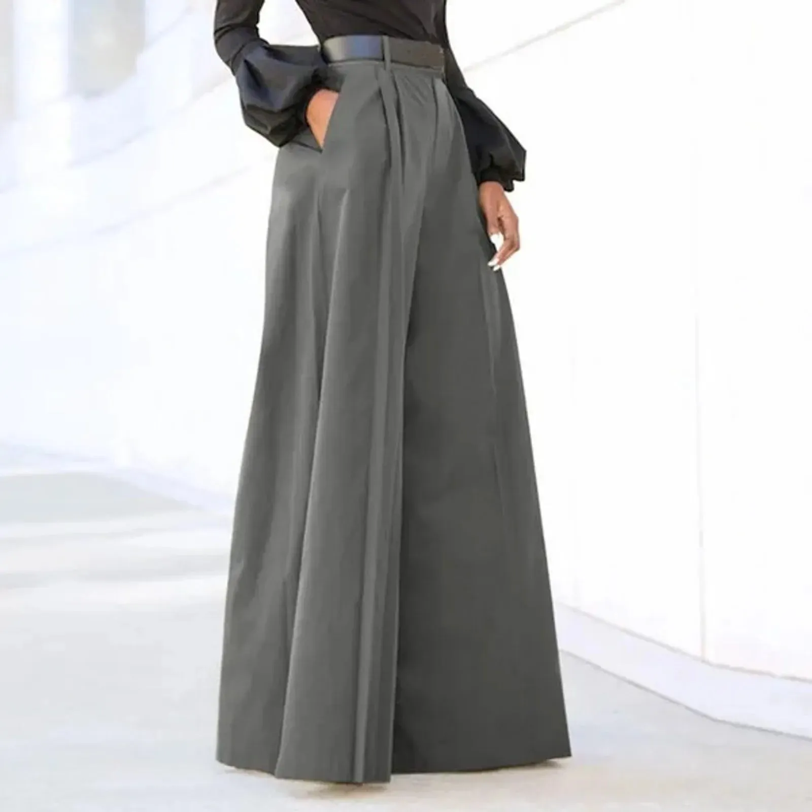 Palazzo Cropped Linen Comfy Baggy Pants