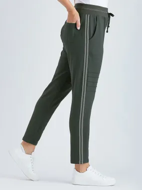 Pants Metallic Trim Trackpant - Charcoal