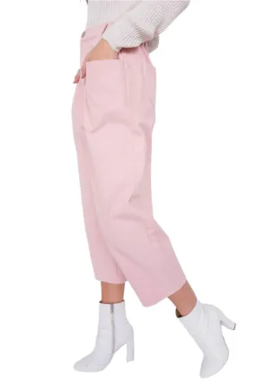 Pastel Chic Ankle Wide Leg Adjustable Waist Pants