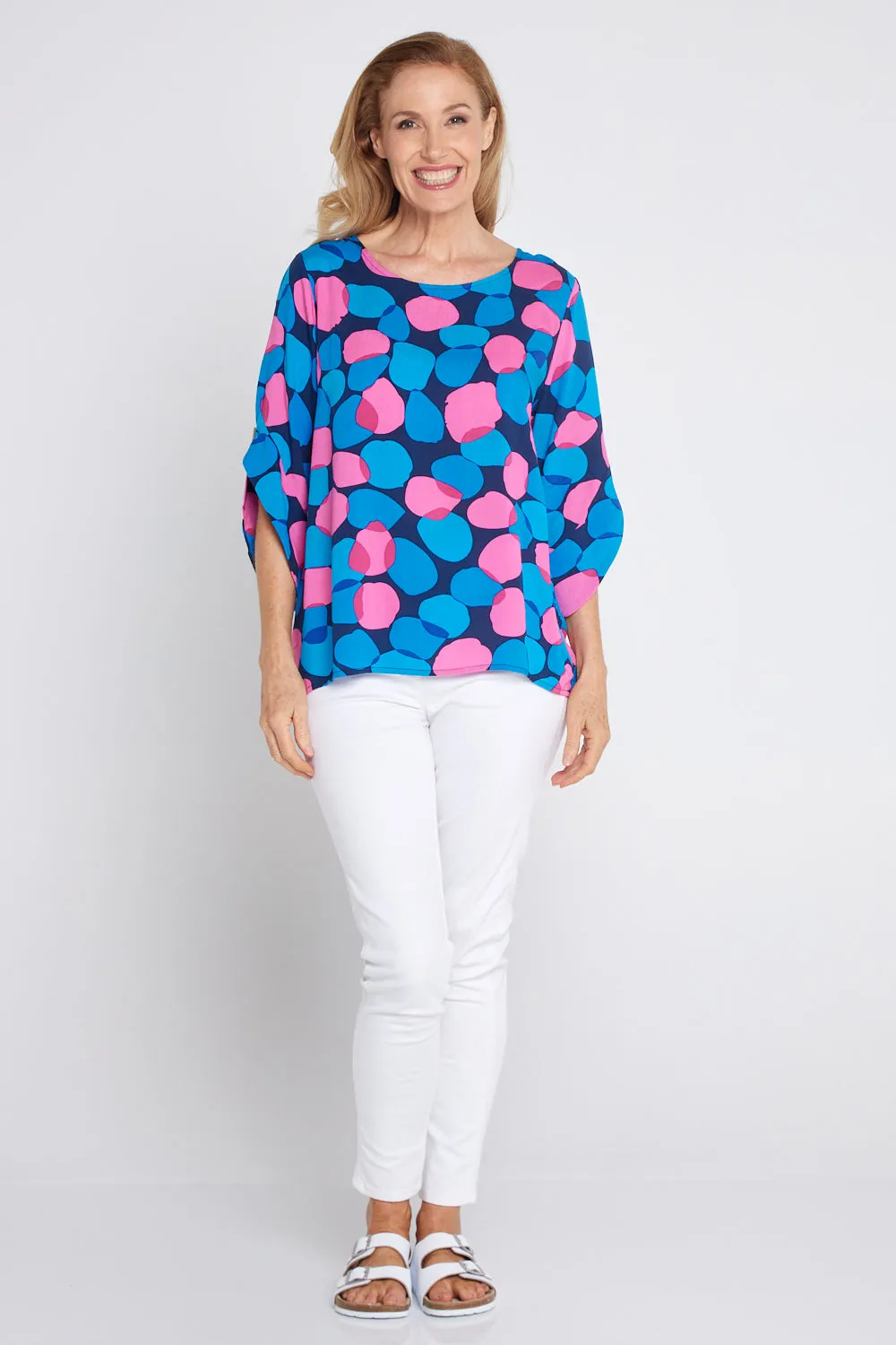 Raven Top - Pink/Cobalt Spot