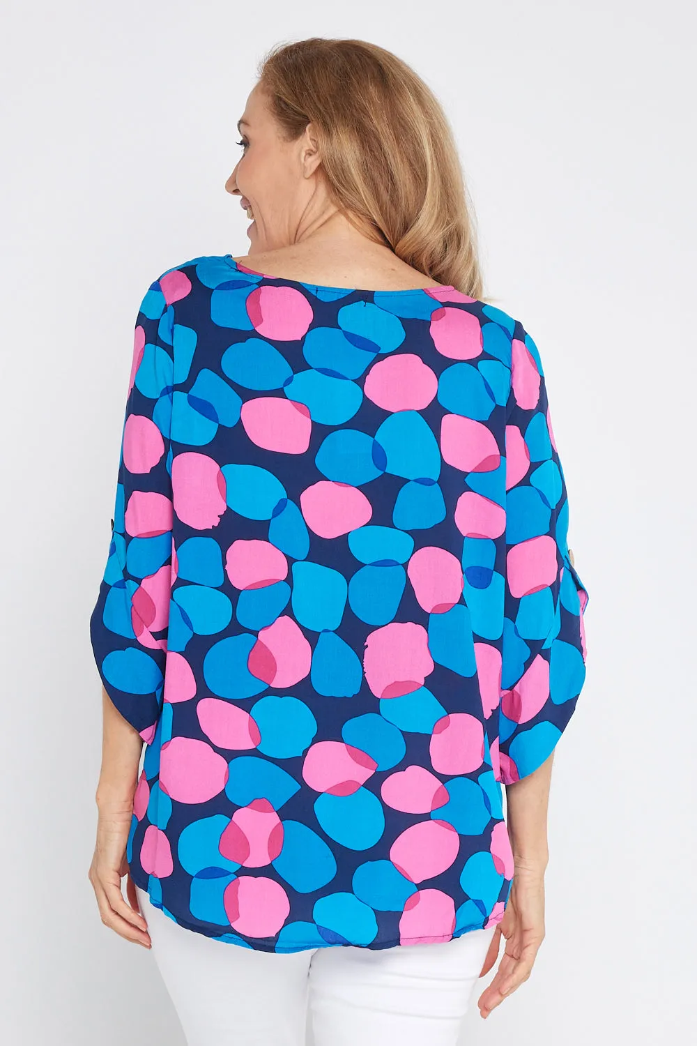 Raven Top - Pink/Cobalt Spot