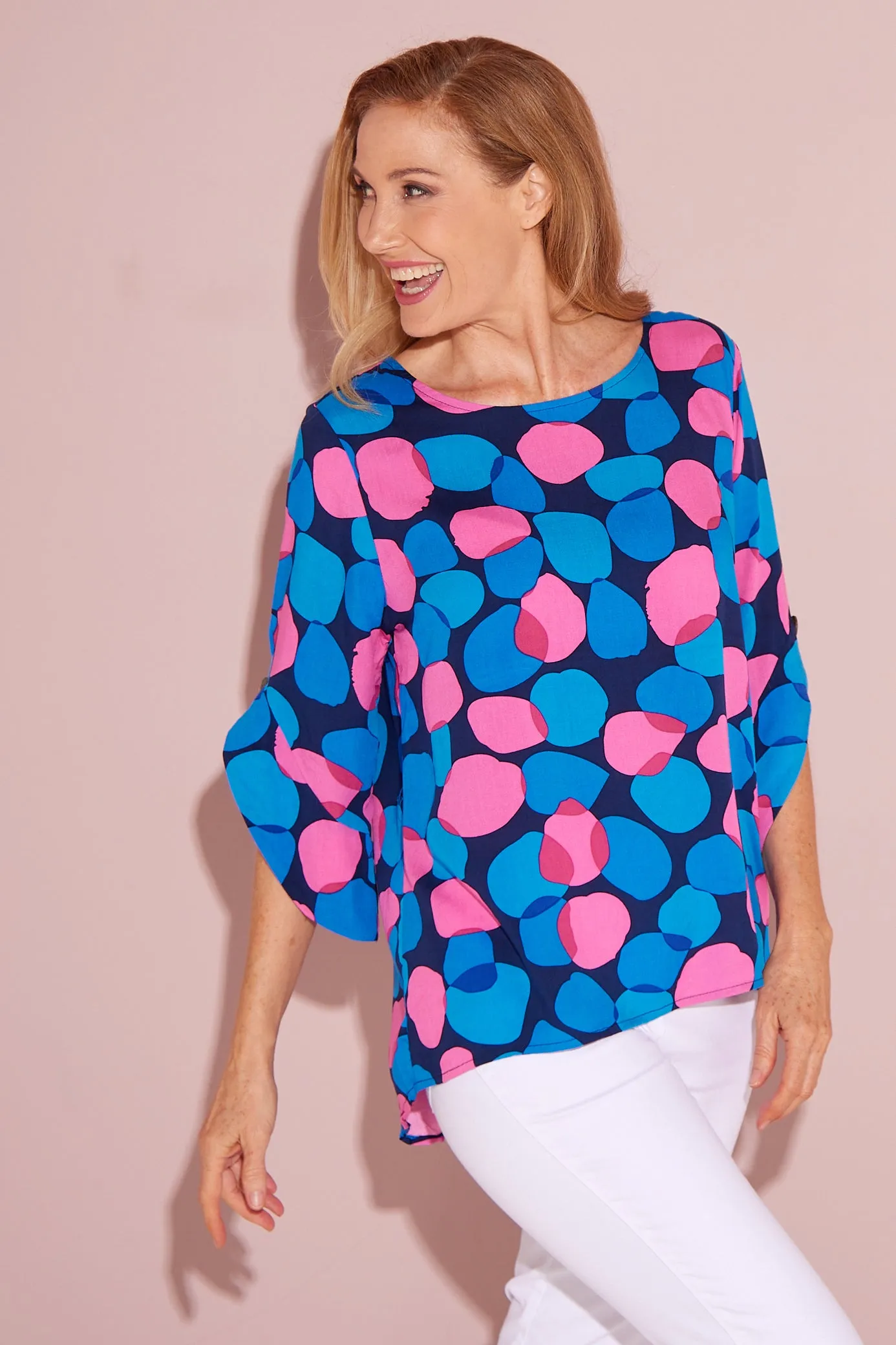 Raven Top - Pink/Cobalt Spot