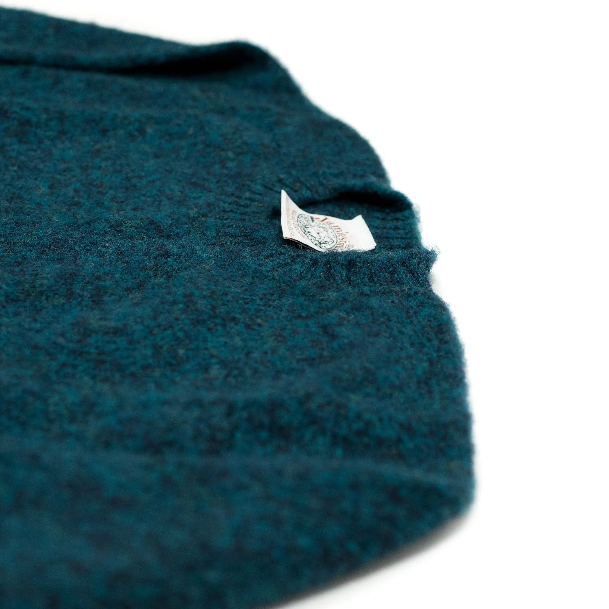 Shaggy brushed Shetland wool crewneck sweater, Dark Teal (restock)