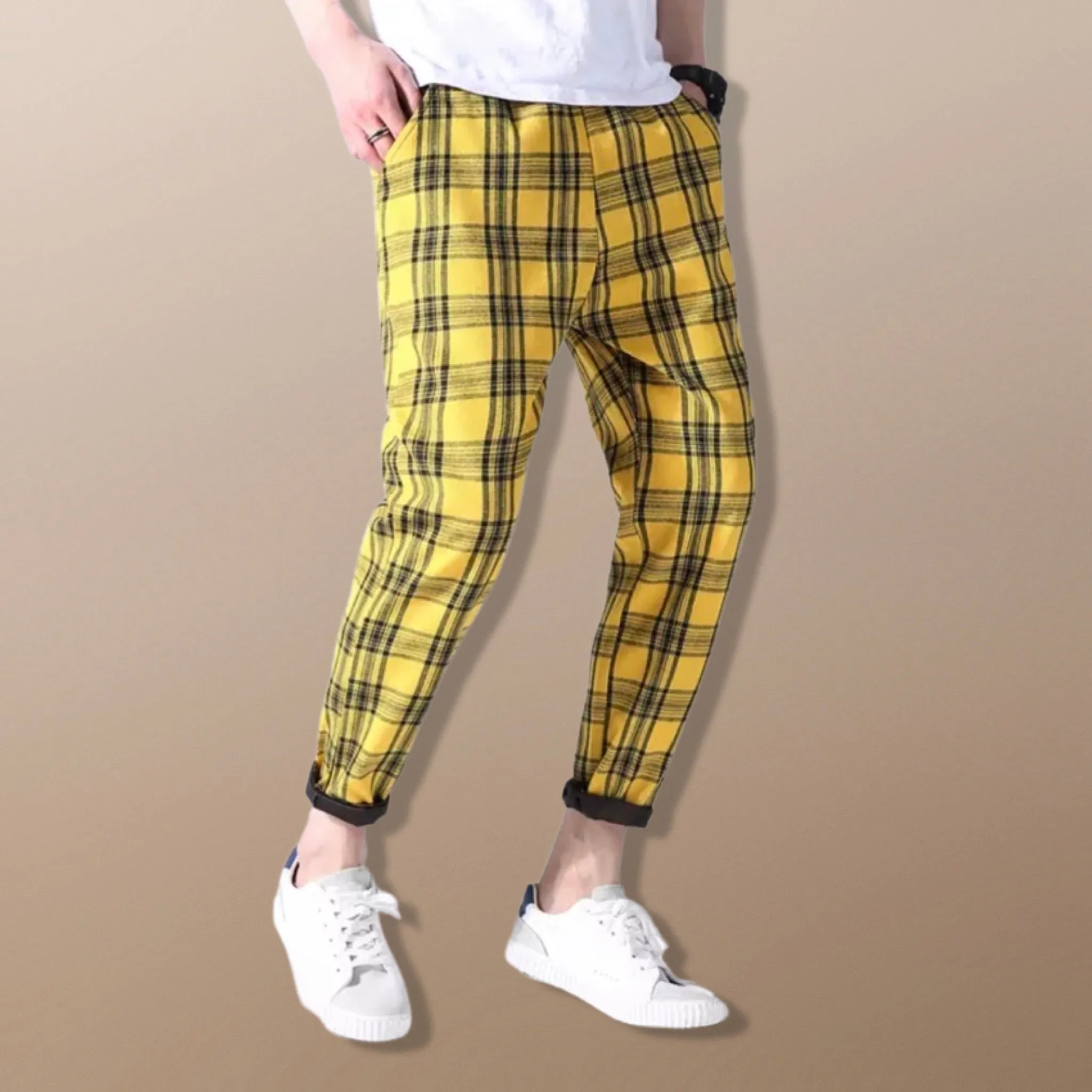 Slim Plaid Harajuku Streetwear Jogger Harem Pants