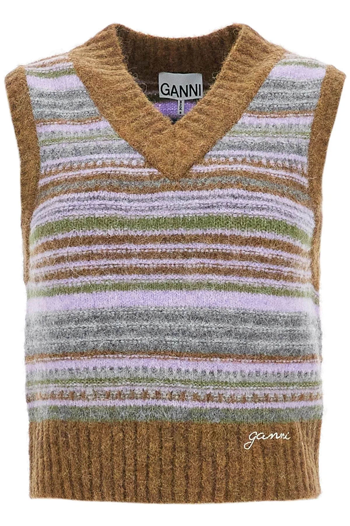 'SOFT STRIPED KNIT VEST WITH A COMFORTABLE