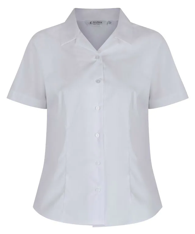 TRUTEX S/S NON-IRON REVER COLLAR FITTED BLOUSE (TWIN PACK)