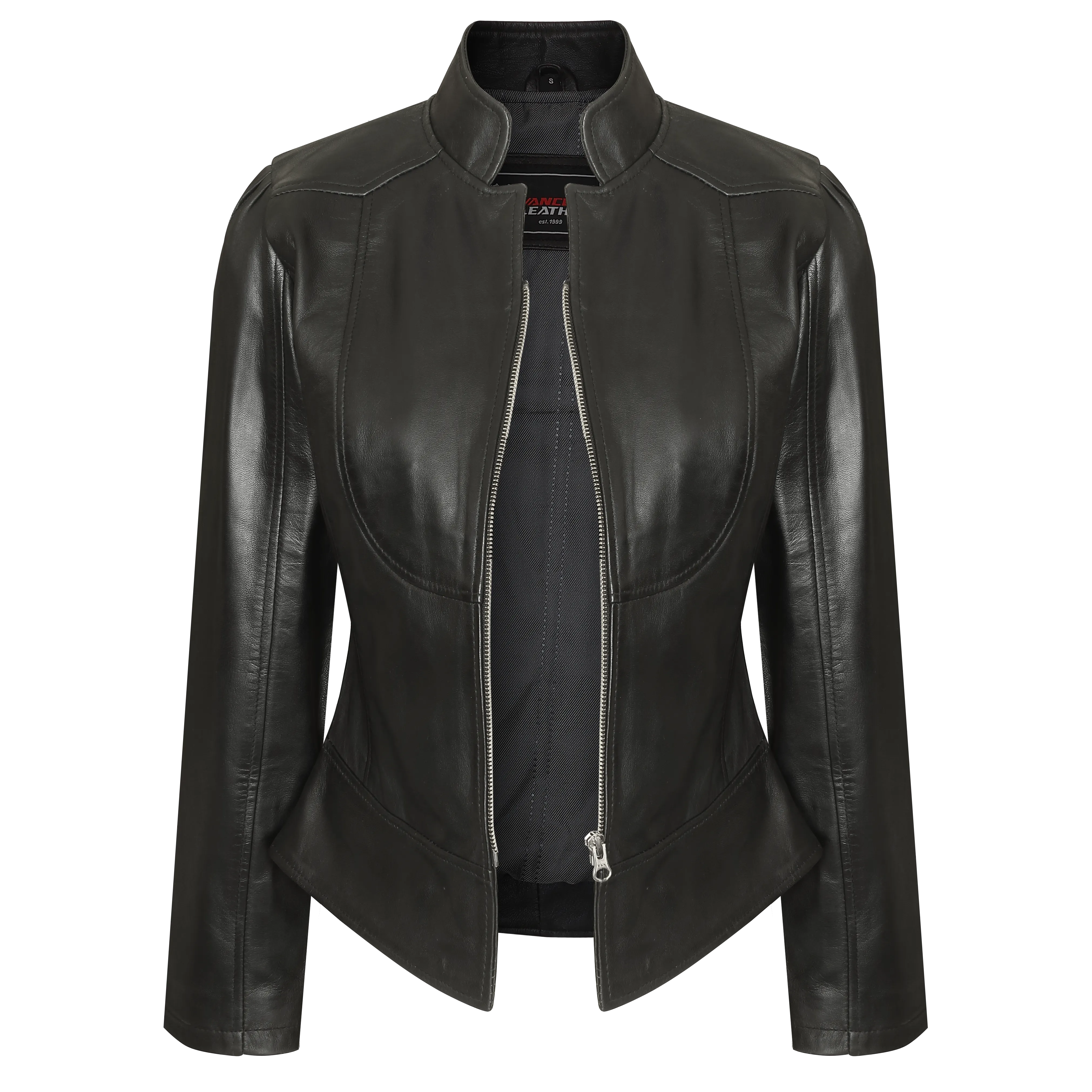 VL650 Vance Leathers' Ladies Premium Soft Lightweight Black Fitted Leather Jacket