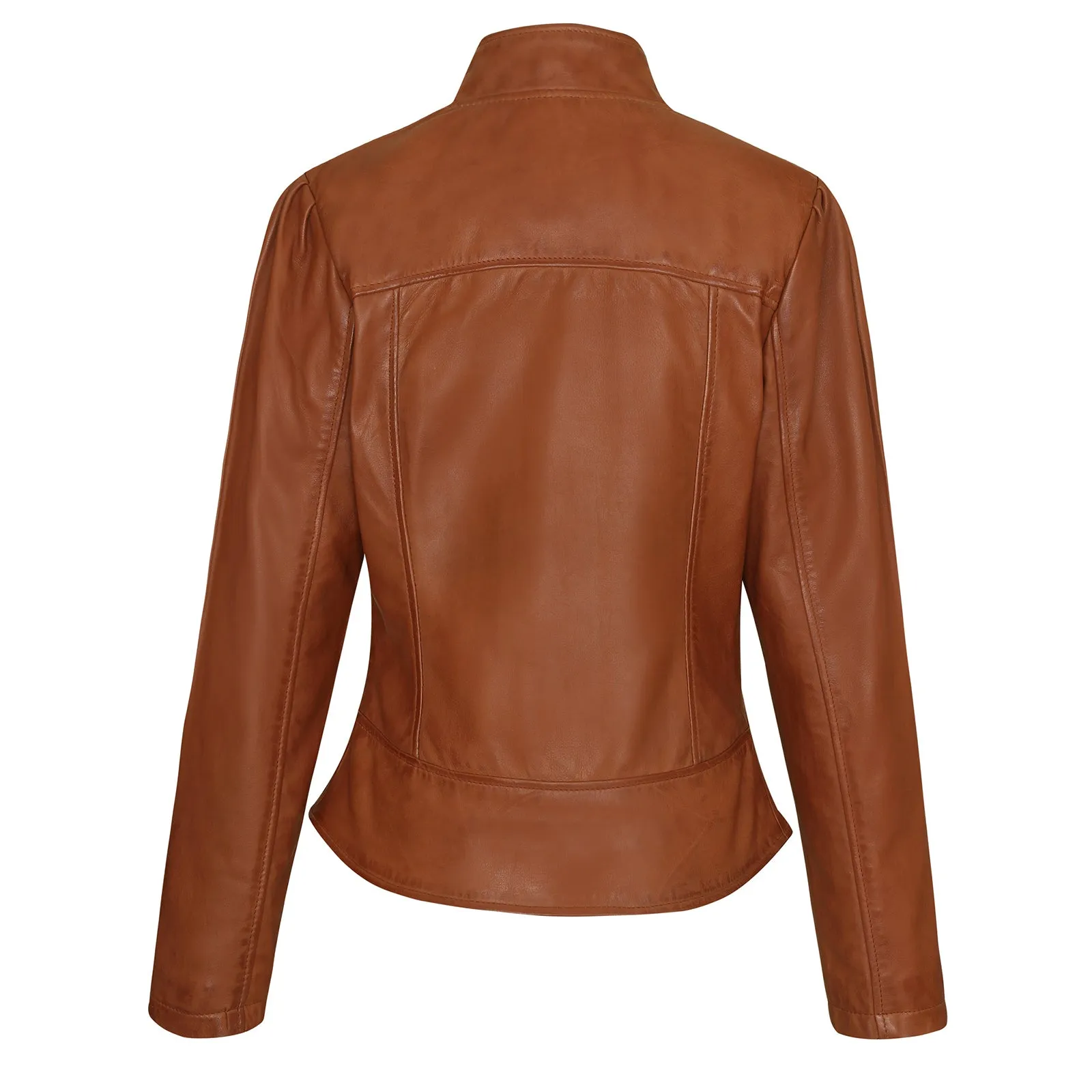 VL650Br Vance Leathers' Ladies Premium Soft Lightweight Brown Fitted Leather Jacket