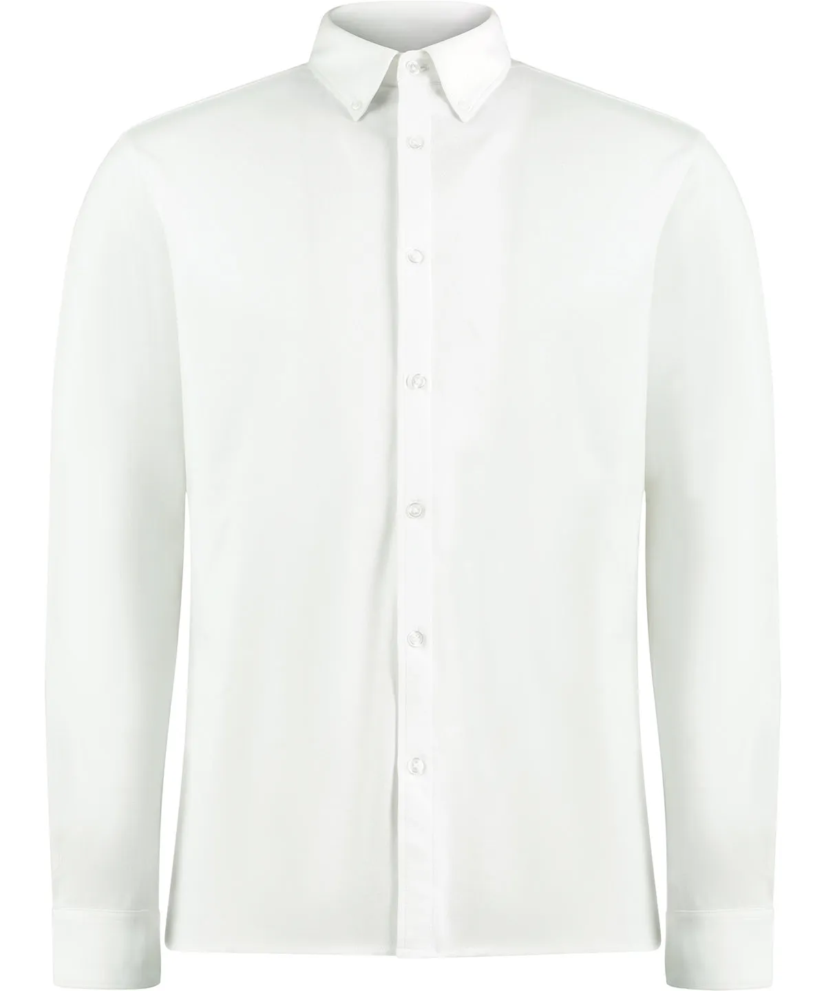 White - Long sleeve Superwash® 60° piqué shirt (tailored fit)