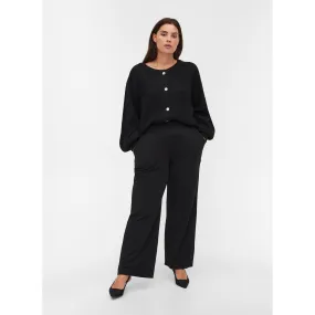 Zizzi Adelyn Wide Leg Trouser in Black